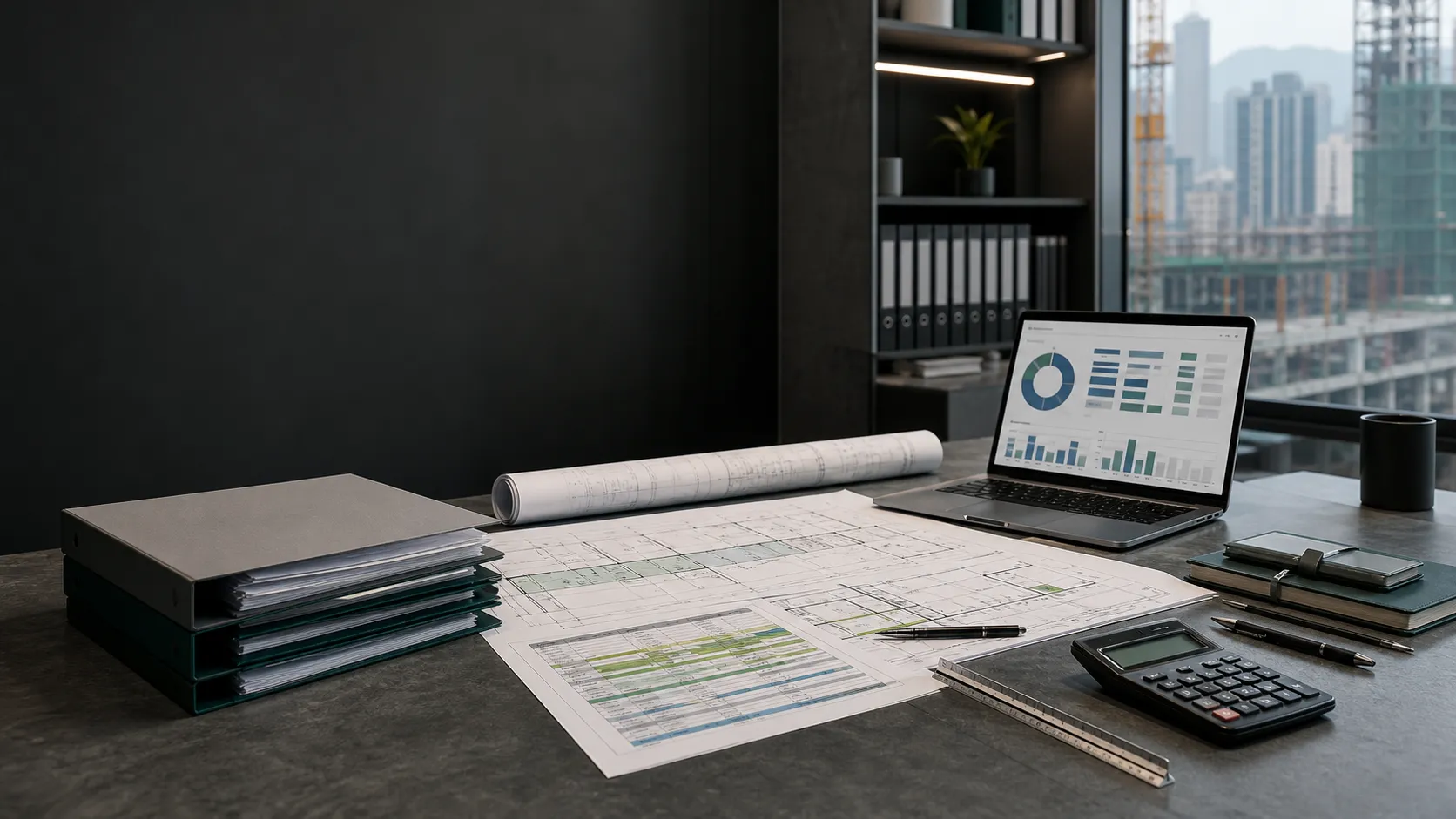 Commercial QS review of drawings, cost records and project data